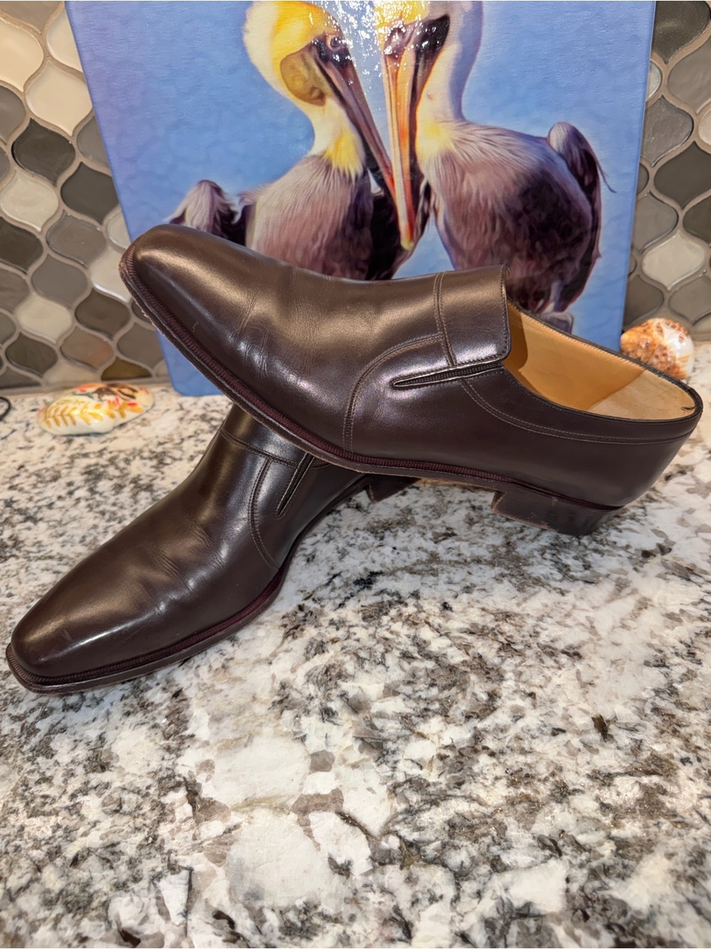 a. testoni Men's Dark Brown Leather Slip-On Loafers - Handmade in Italy!